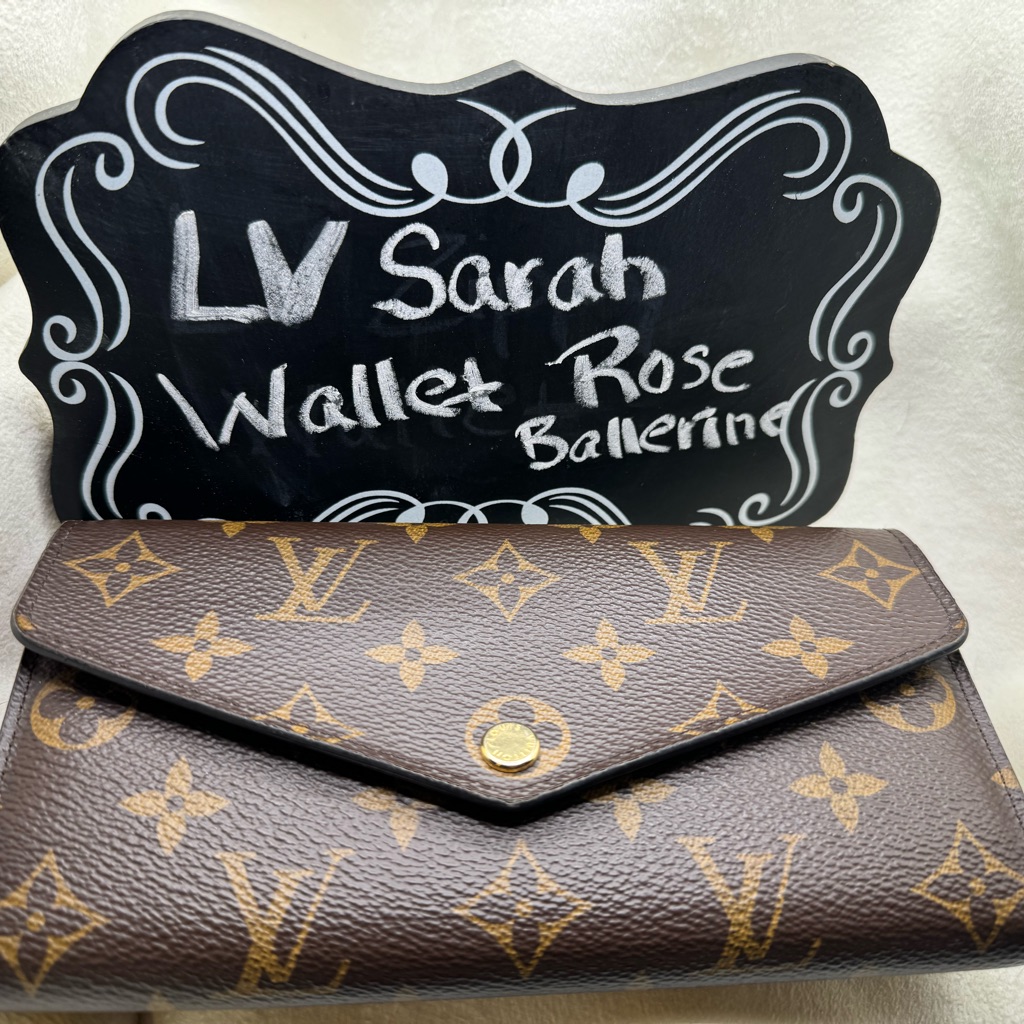 Louis Vuitton Monogram Sarah Wallet With Rose Ballerine Interior